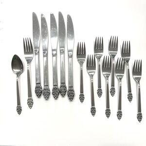 Oneida ONEIDACRAFT Deluxe NORDIC CROWN Set Of 15 Stainless MCM Flatware